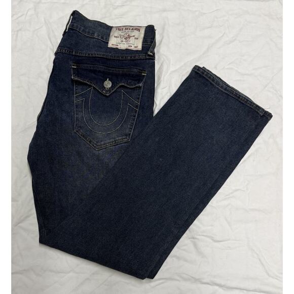 True Religion Ricky Denim Jeans Relaxed Straight Fit Men’s Size 34 Color Blue - Picture 1 of 12